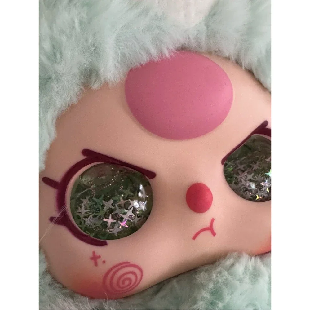 Baby Three Hugging Baby Backpack-green With LIQUID glitter Eyes rare